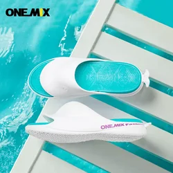 ONEMIX-Zapatillas antideslizantes para hombre y mujer, chanclas de verano, zapatos de playa, chanclas de baño para interiores, color blanco y negro