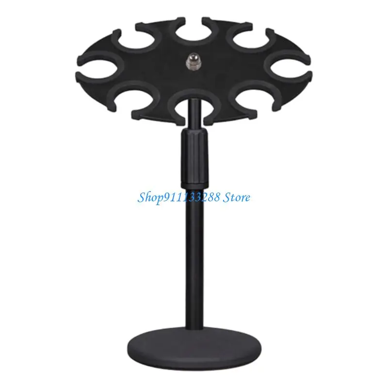 G88D 8 Position Microphone Holder Space Saving Design For Stage Or Studio With NonSlip Silicone Pad