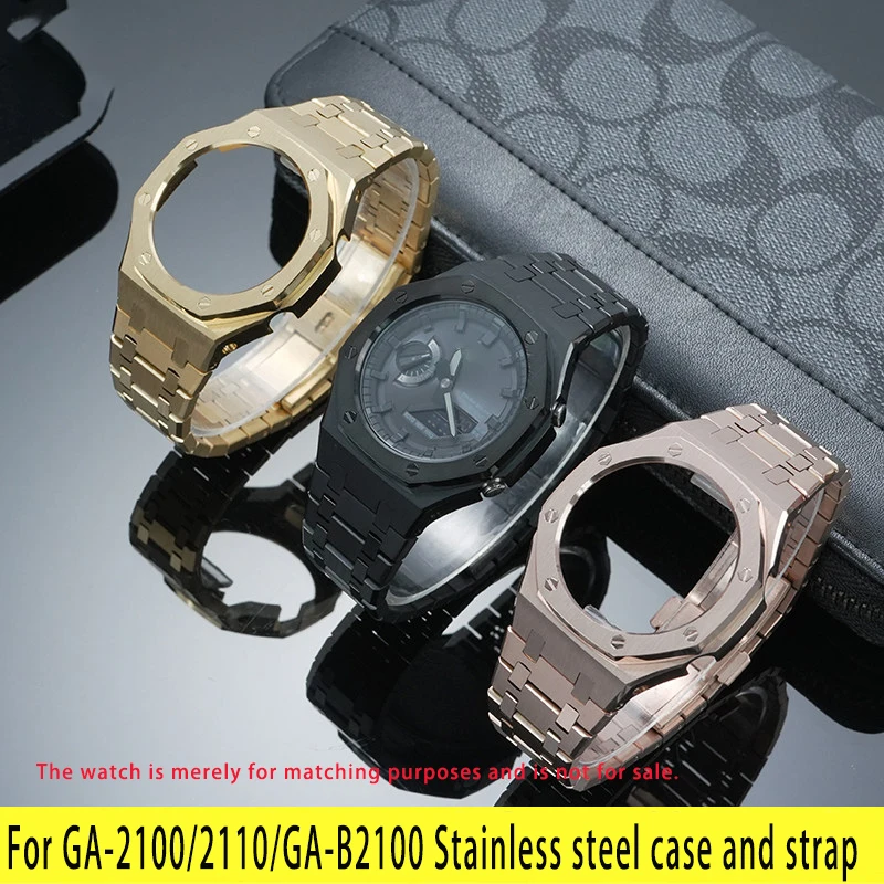 

Для Casio GA-2100/2110/GA-B2100. Модифицированный мужской аксессуар с ремешком из натуральной кожи и корпусом из нержавеющей стали.