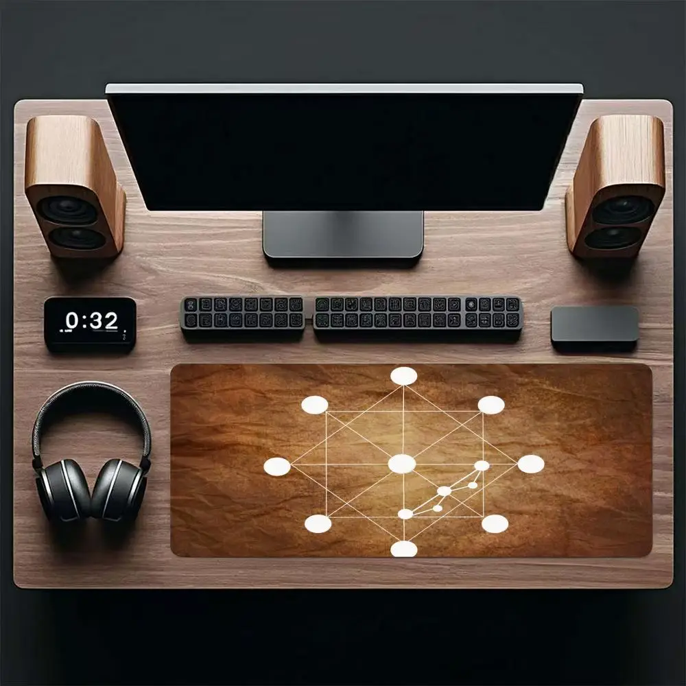 Abstract Molecular Lattice Playmat Mouse Non-Slip Rubber Pads Large Size For Office Desktop Laptop Keyboard pad Bedroom Learning