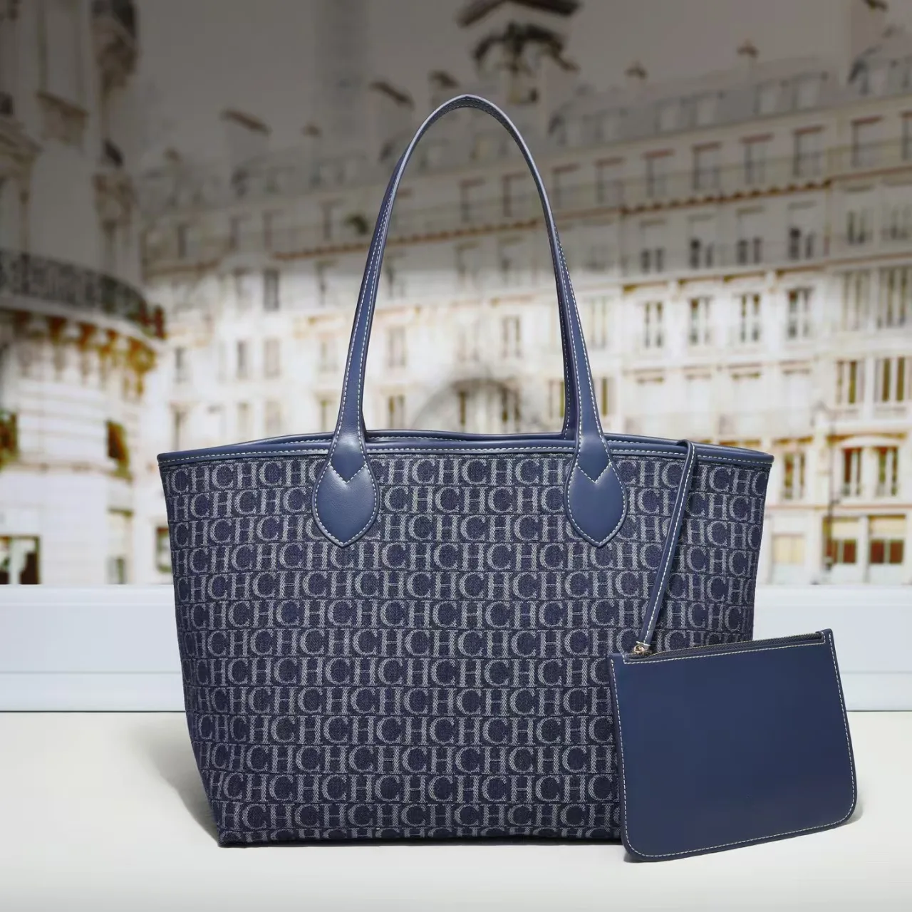 CH Double-Sided Women's Tote Bag Large Capacity Casual Handbag Mother And Child Pattern Shopping Bag Simple Design for Everyday
