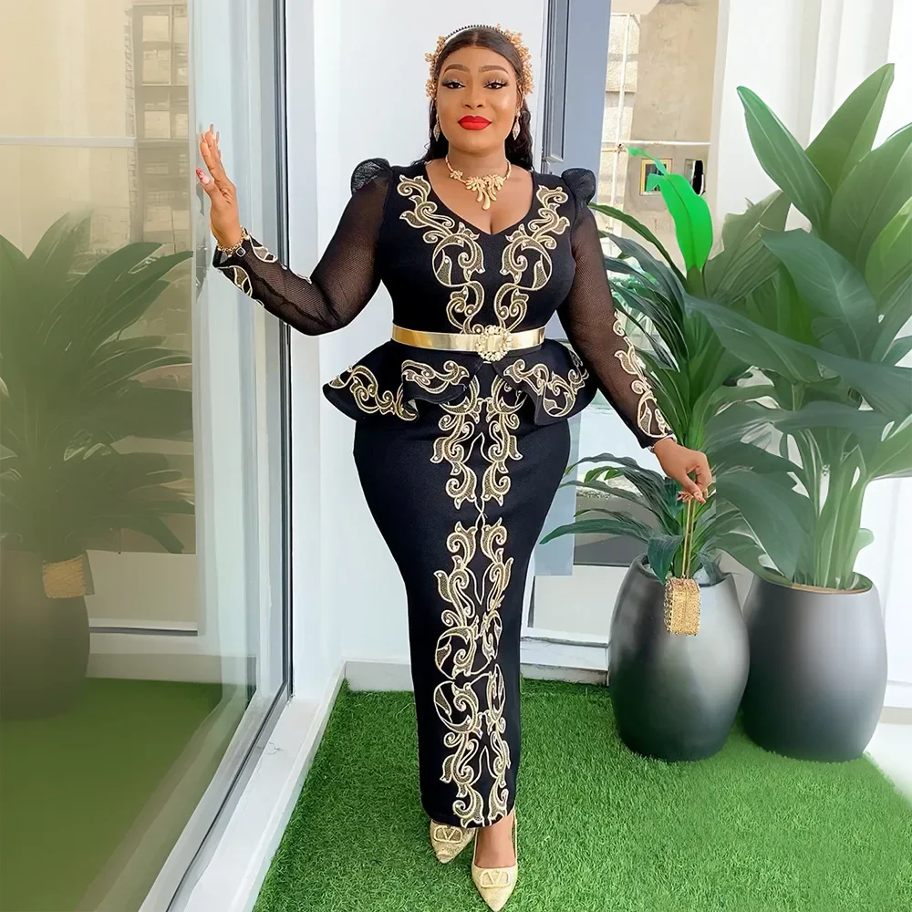 

Fashion African Party Dresses for Women Dashiki Ankara Wedding Evening Gown Bodycon Dubai Abaya Kaftan Robe Islam Africa Clothes