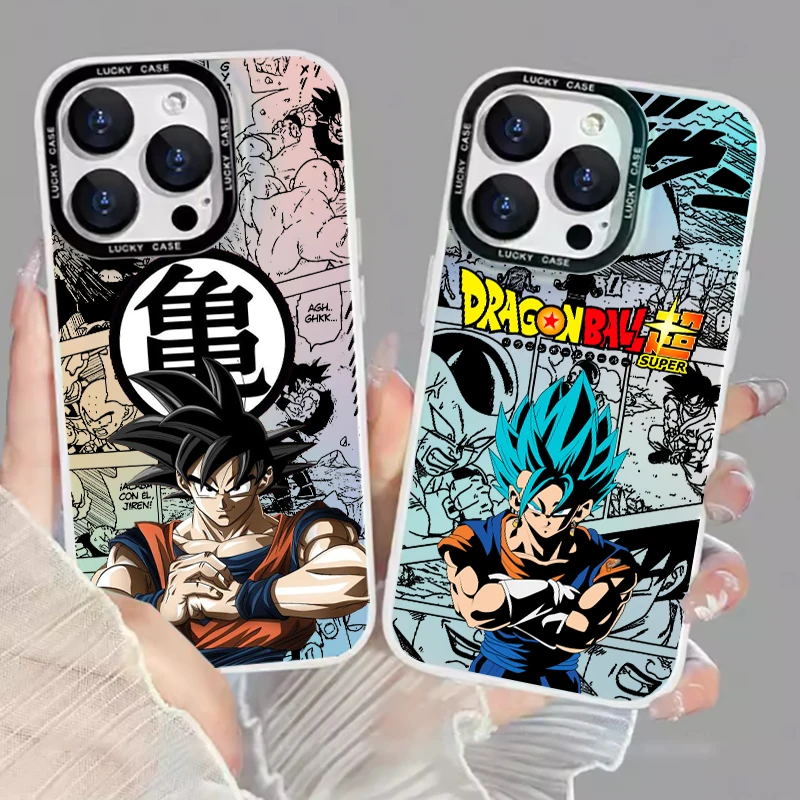 Trend D-Dragon Ball Saiyan Phone Case For Apple iPhone 15 14 13 12 11 XS XR X Pro MAX 8 7 Plus Laser Gradient Soft Cover