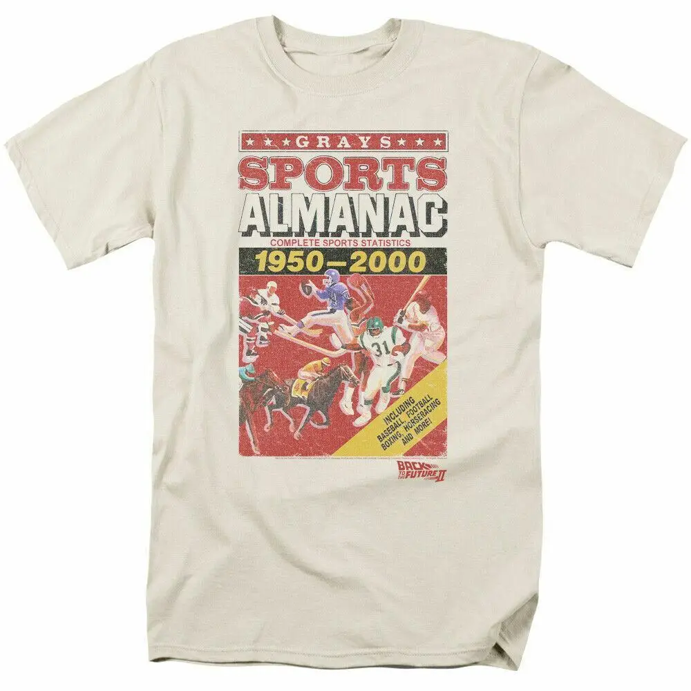 

Back to the Future Sports Almanac T Shirt Mens Licensed Retro Movie Tee Cream