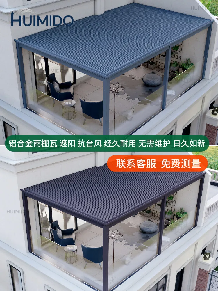Aluminum alloy Great Wall tile canopy awning yard terrace outdoor silent Great Wall board courtyard roof outdoor rainproof