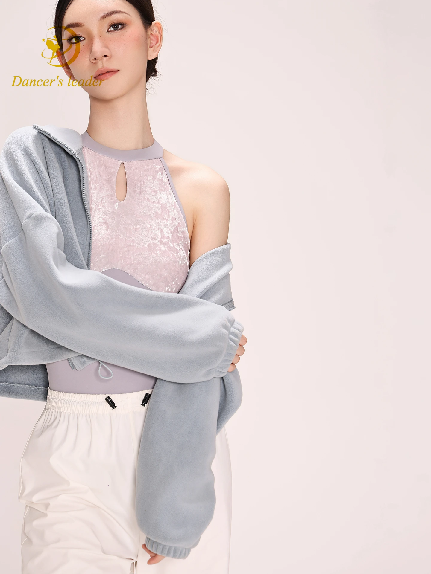 Ballet turnpakje voor dames oefenjurk gymnastiek prestatiejurk volwassen luchtyoga jurk warme jas met fluwelen top