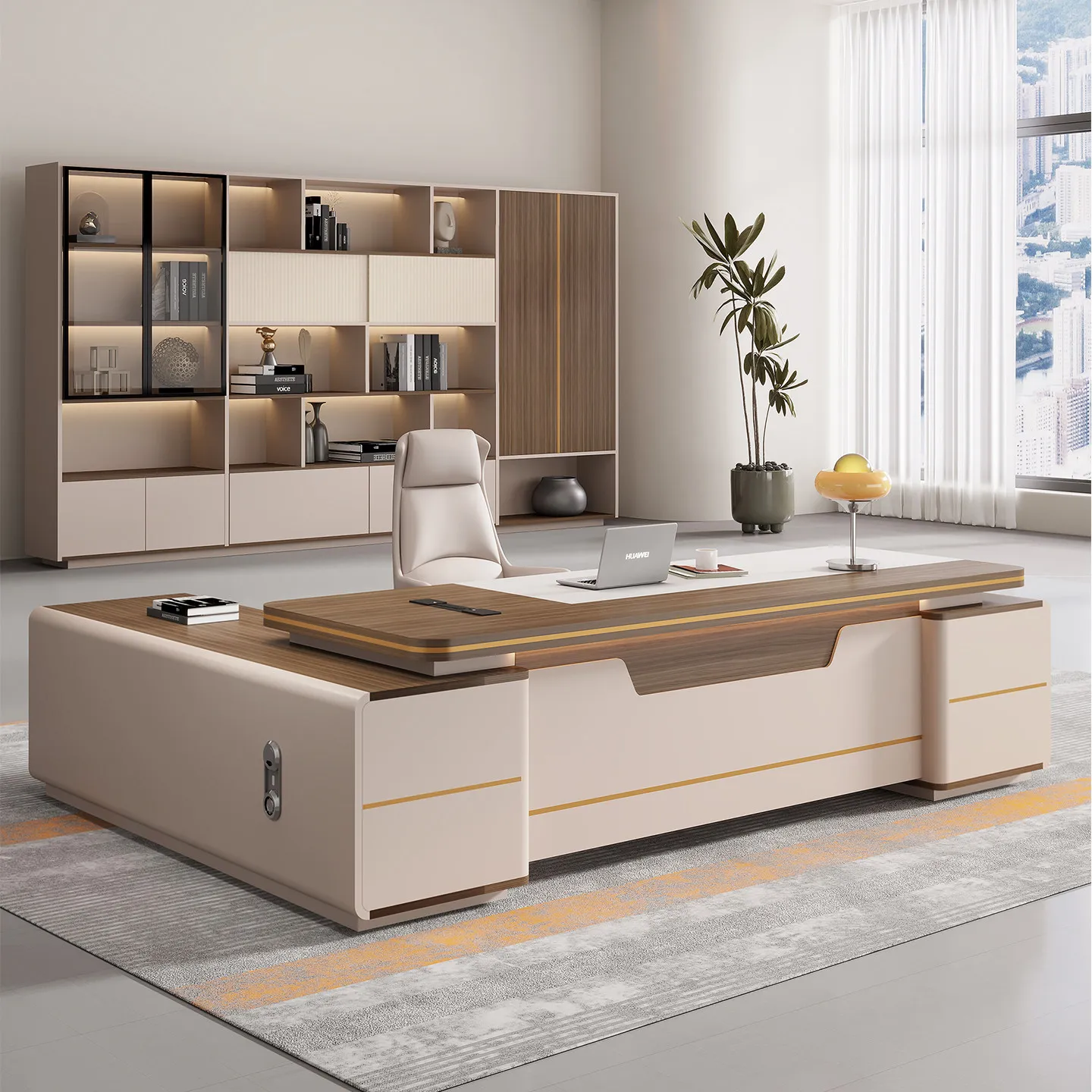 LMM light luxury boss table office desk and chair combination simple modern leadership office furniture