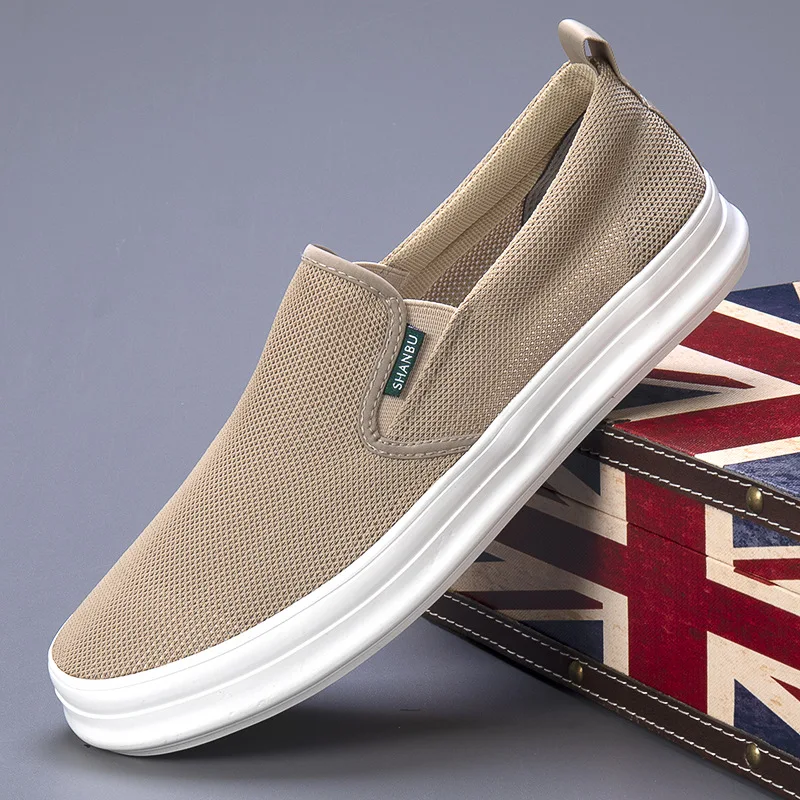 

Мужские сетчатые туфли, дышащая ткань, повседневные модные легкие, в стиле старого Пекина, летняя обувь