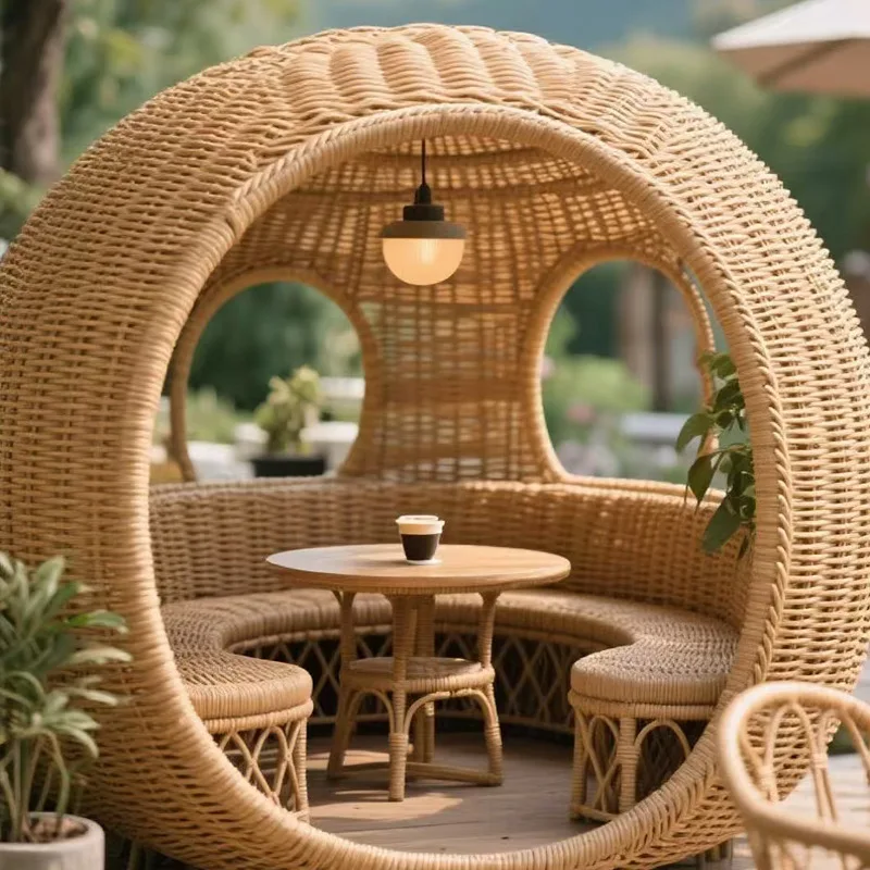 Outdoor leisure courtyard gazebo rattan bread modeling gazebo card seat outdoor balcony creative landscape ornament