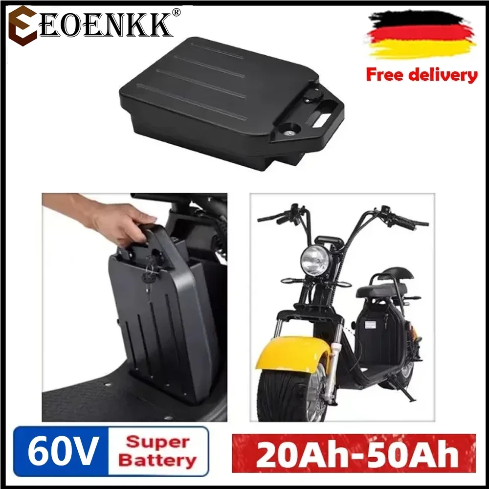 EOENKK Electric Car Lithium Battery Waterproof 18650 Battery 60V 50ah for Two Wheel Foldable Citycoco Electric Scooter Bicycle