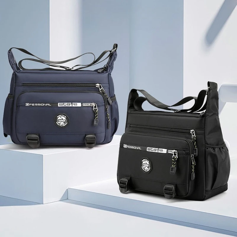 Men's Large Capacity Shoulder Bag Waterproof and Wear-resistant Backpack Multi Pocket Business and Leisure Men's Crossbody Bag