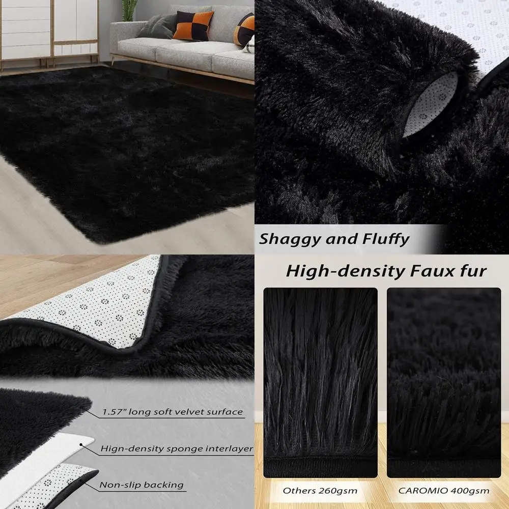 

CAROMIO Fluffy Shag Rug, 9' x 12', Extra Soft & Comfy Modern Indoor Shaggy Carpet Rug for Bedroom, Living Room, Girls, Kids, Nur