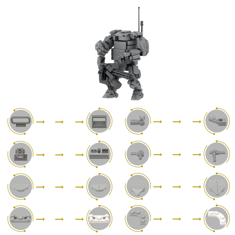 子供のためのgobricssmoc golem ardsuit mk2,機械式ロボット,ビルディングブロックセット,教育玩具,子供の誕生日プレゼント