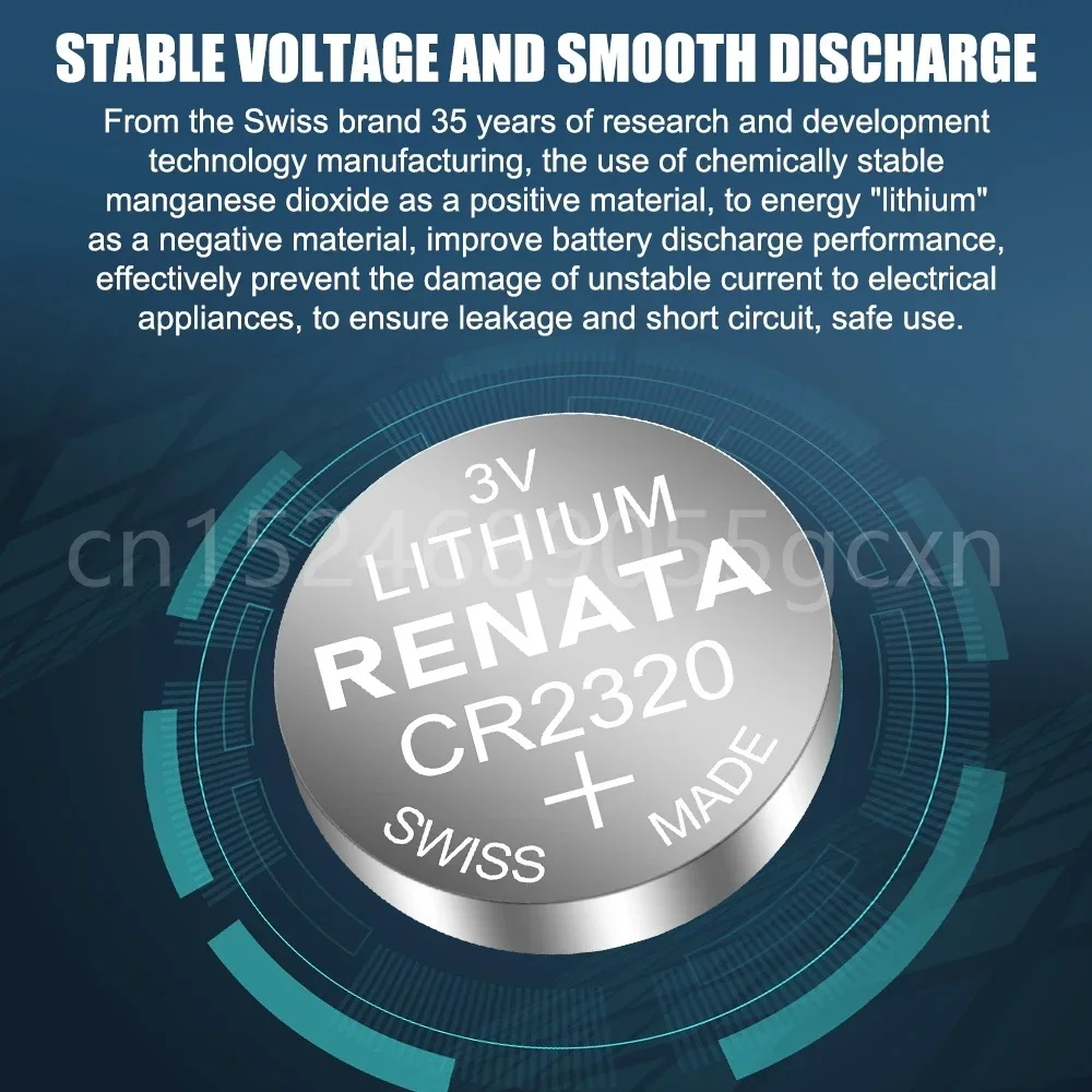 RENATA-Pile bouton au lithium CR2320 CR 2320 3V, pile bouton pour clé de voiture, balance, horloge, calculatrice BR2320 DL2320 ECR2320