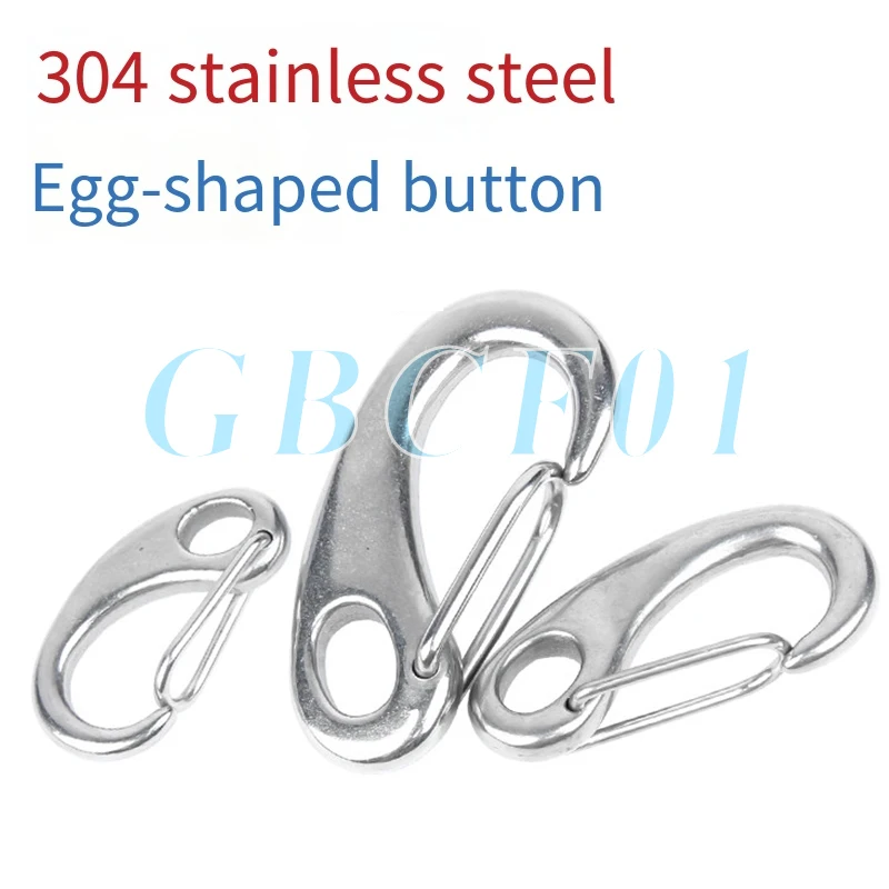 304 Stainless Steel Egg Type Spring Shackle Oval Wire Rope Snap Hook M30 M50 M60 M80 M100 Oval spring hook Wire rope snap hook
