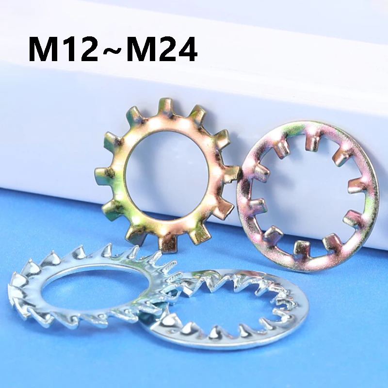 Zinc Plated Carbon Steel Internal/external Tooth Lock Washers M12 M14 M16 M18 M20 M22 M24 Serrated Anti-vibration Lock Washers