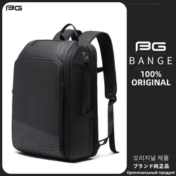 BANGE Retractable Large Capacity Waterproof Men's Backpack 15.6 inch Laptop Backpack Business Travel USB Charging Shoulder Bag