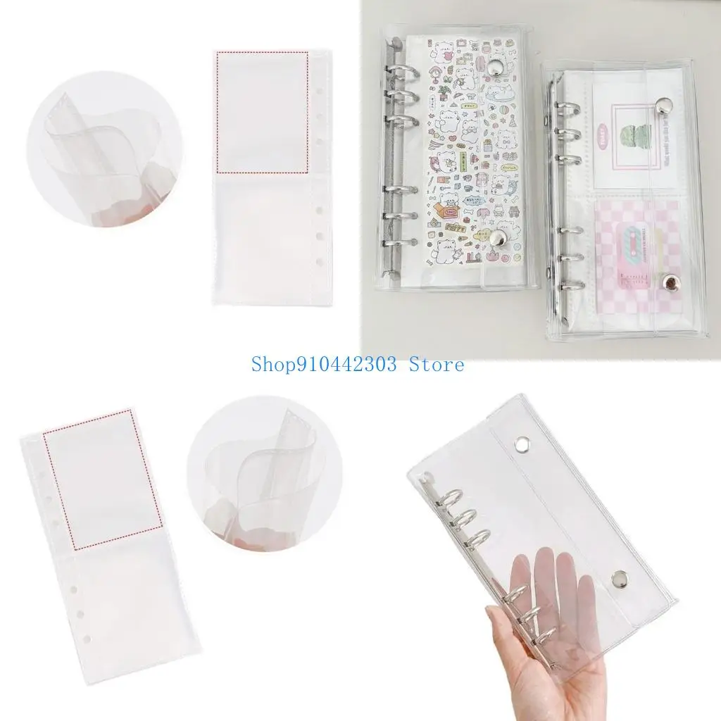 

L4MD 6 колец ПВХ карты Обложки для альбомов 6 колец Фотоальбом ПВХ Обложки или 10 шт. 6 перфорированных карманов рукав для