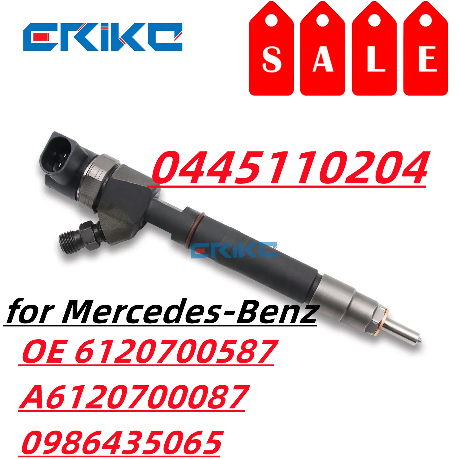 0445110204 Common Rail Fuel Injector 0 445 110 204 Diesel Engine Nozzle for Mercedes-Benz OE 6120700587 A6120700087 0986435065