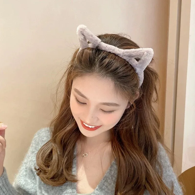 Women Cat Ears Hairbands Plush Headband for Girls Children Soft Hair Accessories Cute Hair Hoop Kids Headdress