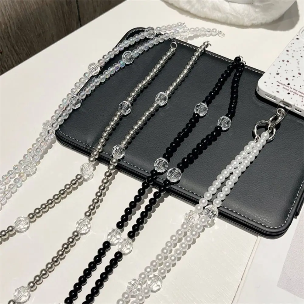 Phone Case Decor Crossbody Long Crossbody Phone Chain Long Sweet Cellphone Lanyard Beads Acrylic Beads Phone Strap Bag Pendant