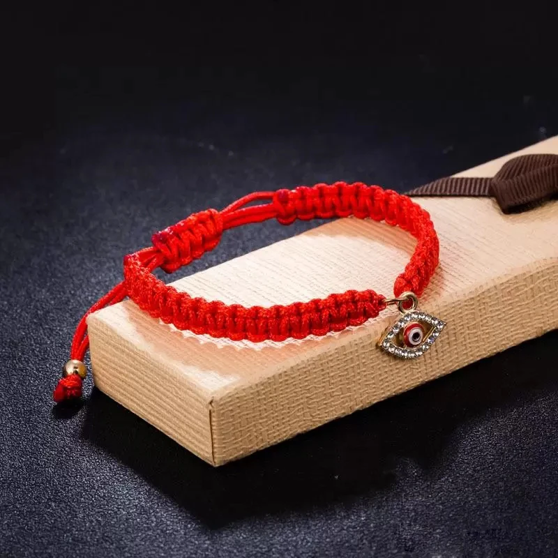 Evil Turkish Eye Bracelets Hand Braided Rope Red Thread String Bracelet Adjustable Charm Lucky Bracelet Friendship Jewelry