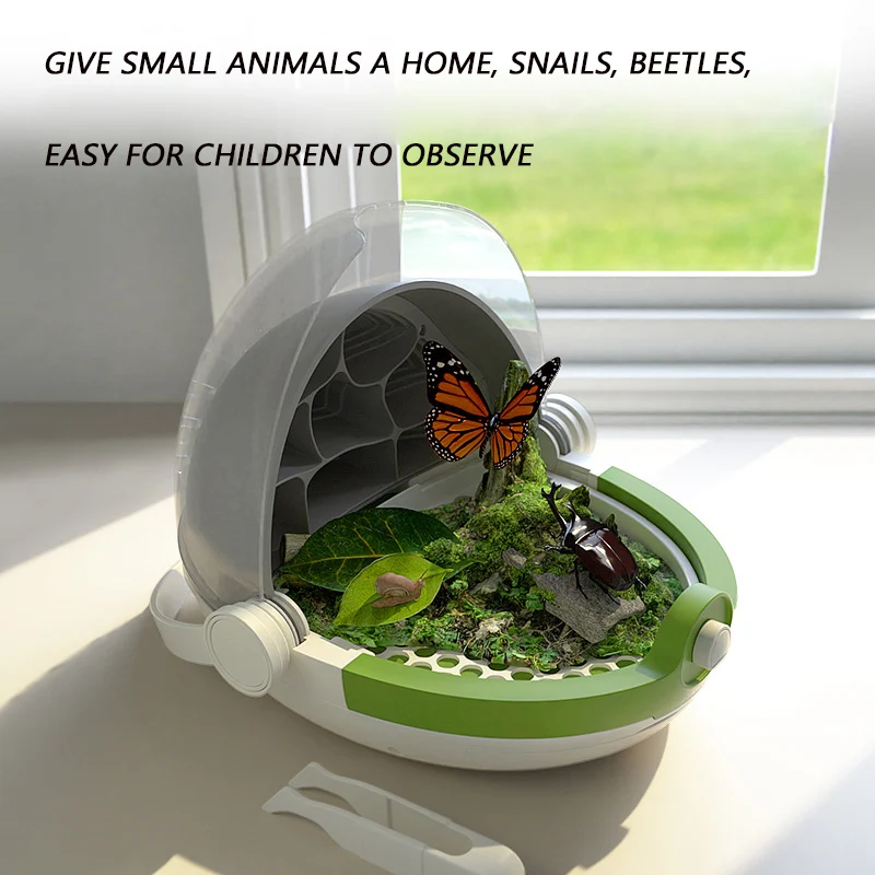 Portable Silkworm Breeding Capsule Container Reptile Feeding Box Kids Outdoor Observation Insect Habitat Nurturing Bucket Cage