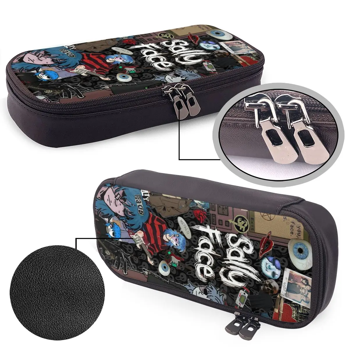 Sally Face Game Anime SF Leather Pencil Cases Pen Holder Storage Stationery Supplies Pen Box Pencil Bag for Boy Girl School