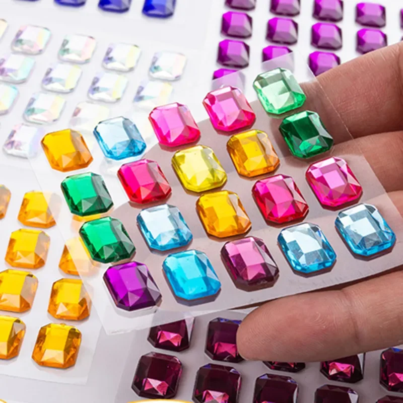 Mixed Color Adhesive Acrylic Diamond Children's DIY Gem Sticker Special-shaped Crystal Colored Diamond Rhinestone