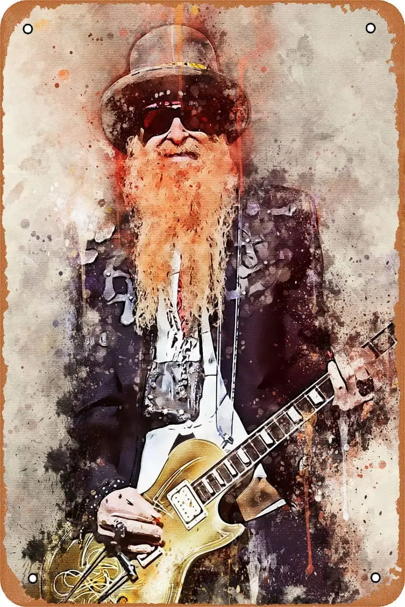 Billy Gibbons Plaque Poster Vintage Tin Sign Retro Metal Posters