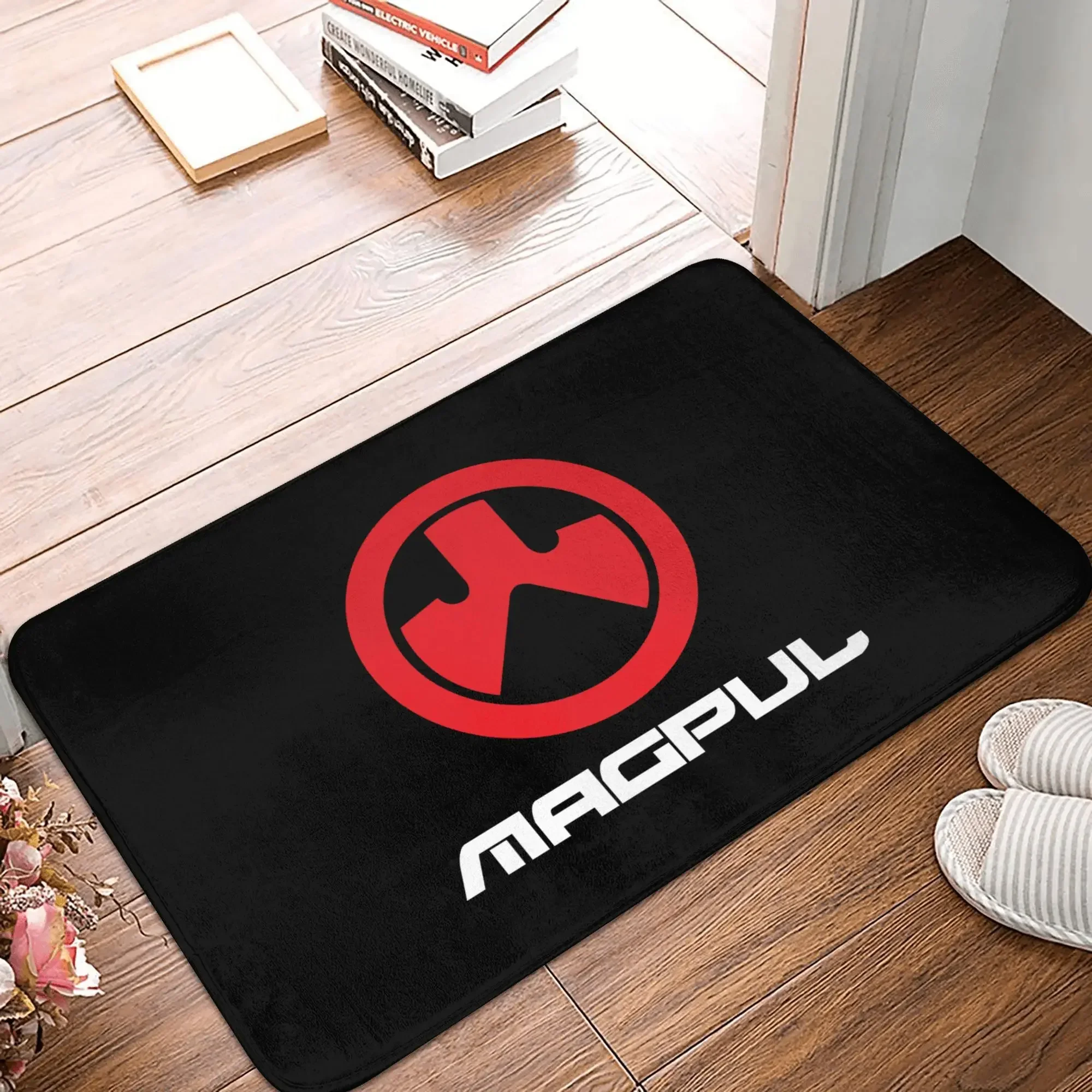 Magpul Firearms Logo Gun Handgun Pmags Rifles Doormat Entrance Rug Carpet Household Resist Dirt Floormats Anti-Slip Bathroom Mat