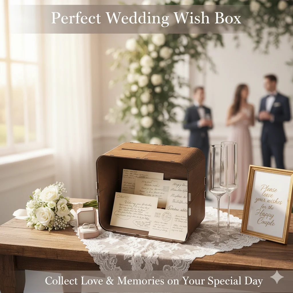 Wooden Wedding Card Box With Acrylic Window Rustic DIY Assemble Money Gift Card Holder For Wedding Party Reception Decor view 6
