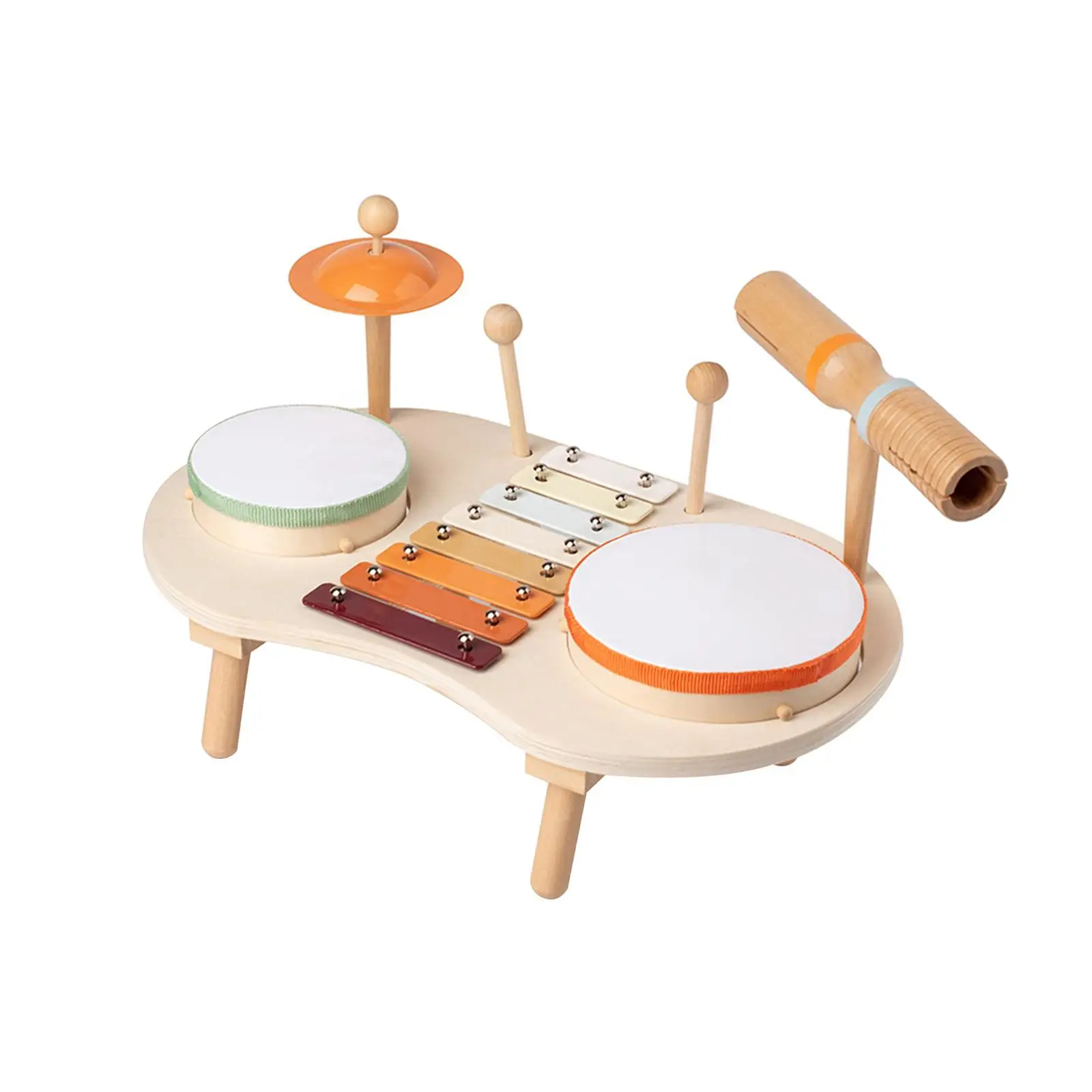 Brinquedo de percussão para crianças Instrumento musical, habilidade motora Kits de música pré-escolar Drum Toy para bebê Presente de aniversário