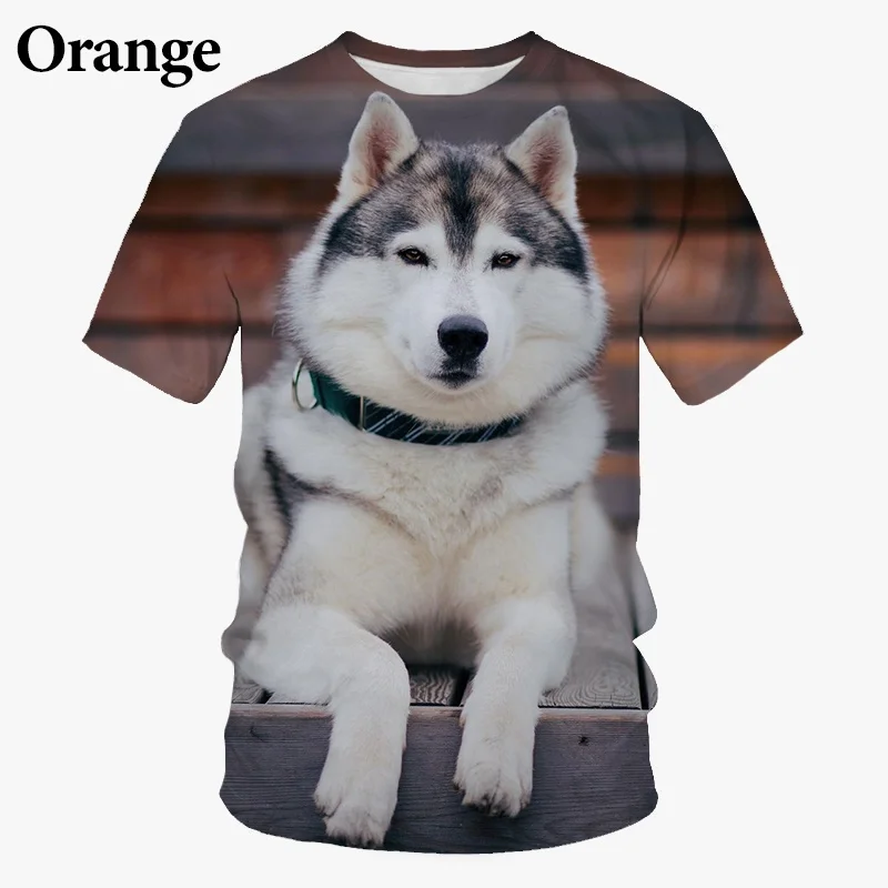 

2022 Summer New Funny Pet Dog Husky 3D Printed T-Shirt New Funny Fashion Men/Ladies Casual Street Style Tops