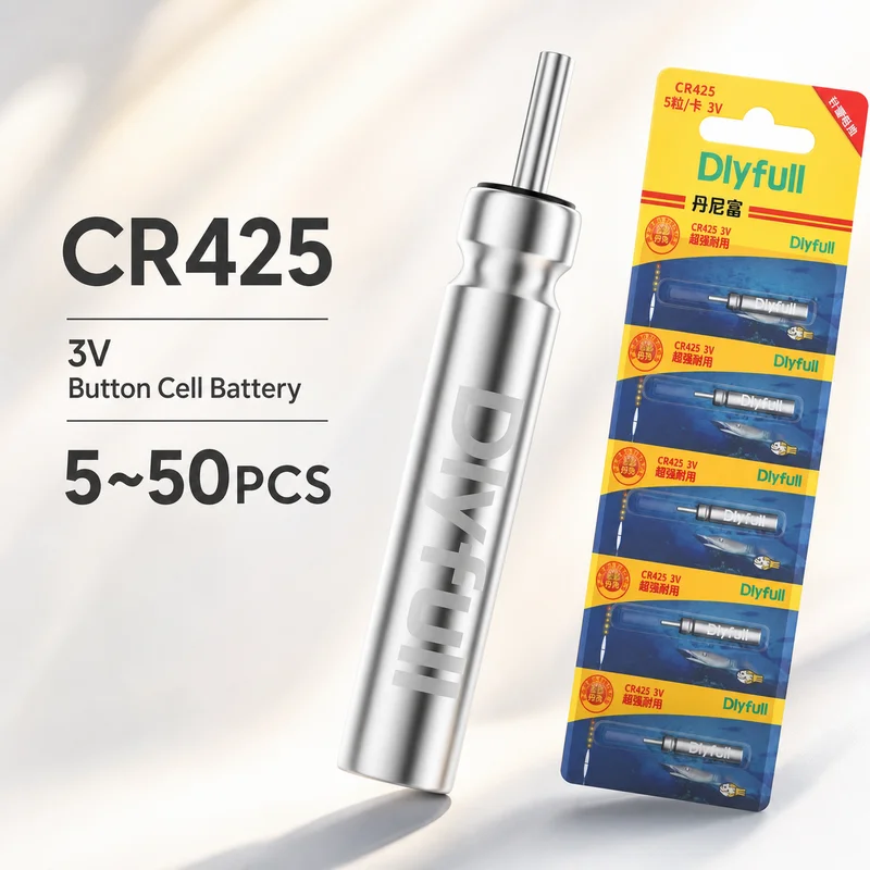 CR425 Lithium Pin Float Battery 5-50PCS for Luminous Fishing Float Night Fishing Electronic Float Tackle Accessories