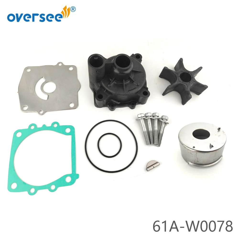 

61A-W0078-A1 Impeller Water Pump Repair Kit with Housing Fits YAMAHA Outboard 115 150 175 200 225 250 300HP V6 Replace 18-3396