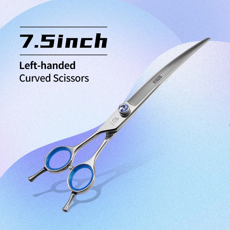 Fenice Linkshandige Professionele 7.0/7.5/8 inch JP440C Snijden Gebogen Pluizige Dunner Chunker Schaar Set Kit Hond Verzorging