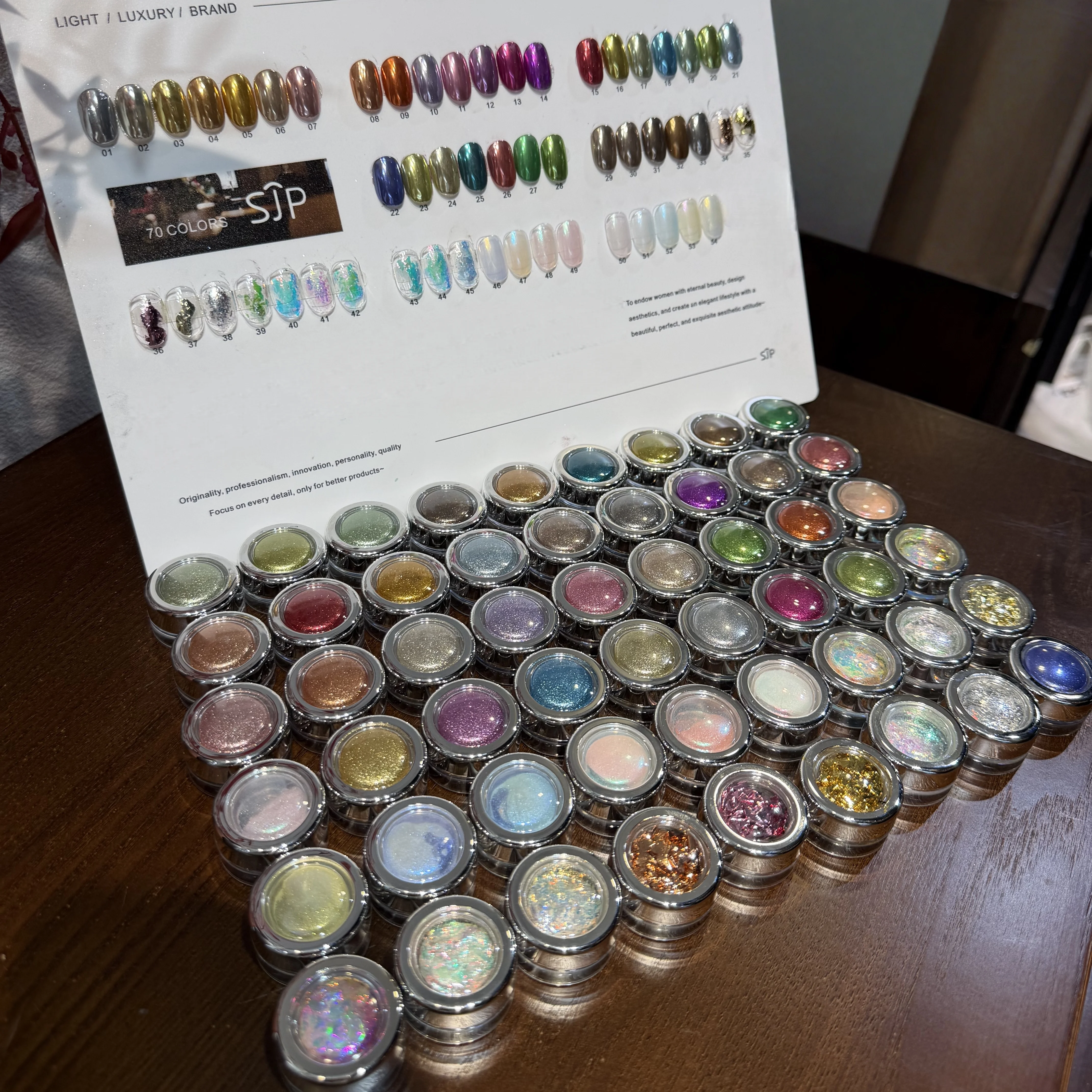 ネイルアートセット、54色マジックミラーパウダー、ムーンライトオパール、シャンパンゴールド、シルバーカラーメタルオーロラ、ネイルポリッシュキット