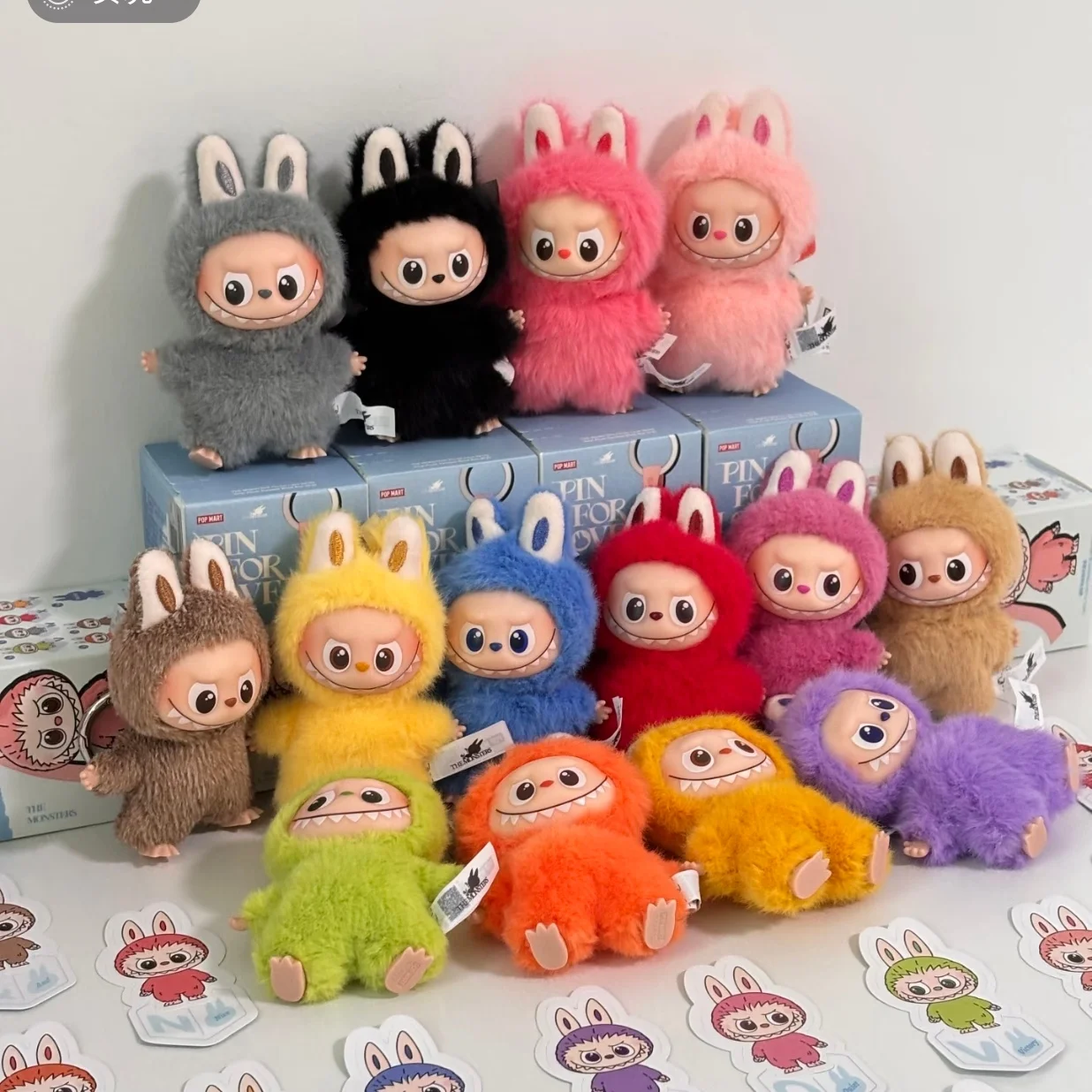 جديد حقيقي Popmart وحوش Labubu V4 دبوس لسلسلة الحب الفينيل أفخم صندوق أعمى حقيبة قلادة هدية المفاتيح صندوق غامض اللعب #3