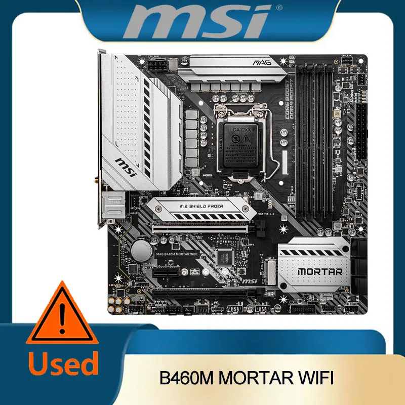 MSI MAG B460M Mortar WiFi Gaming Motherboard (mATX, 10th Gen Intel Core, LGA 1200 Socket, DDR4, CFX, Dual M.2 Slots, USB 3.2 Gen