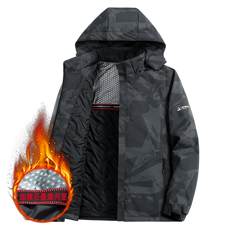 Men's padded jacket Men's warm hooded 2024 winter new storm jacket men's graphene padded jacket