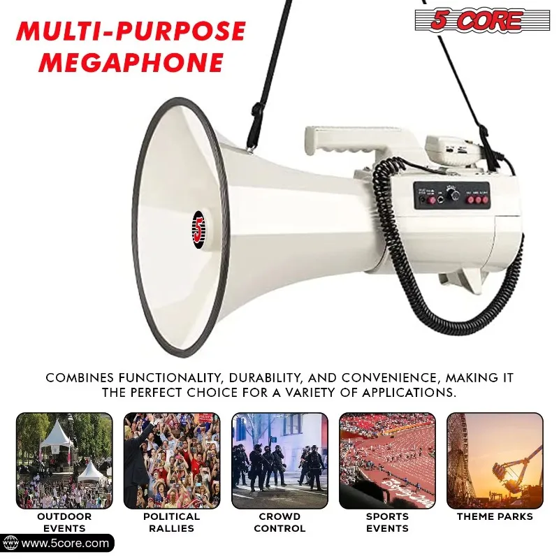 【2026】Altavoz PA Profesional de 100W con Alcance de 2000 Yardas, Sirena Fuerte, Amplificador de Voz, Megáfono Modelo D0100H5FUUX
