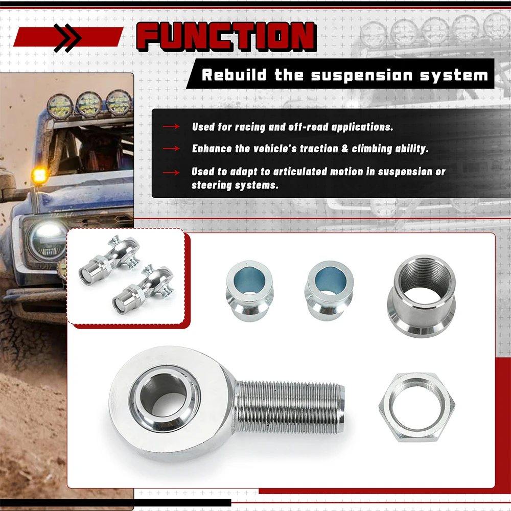 2 قطعة اليسار واليمين 1.25 ''هيم المشتركة قضيب نهاية عدة اليد الموضوع 1 1/4'' المفاصل المعالجة الحرارية كرومولي مع محول أنبوب دائري #5