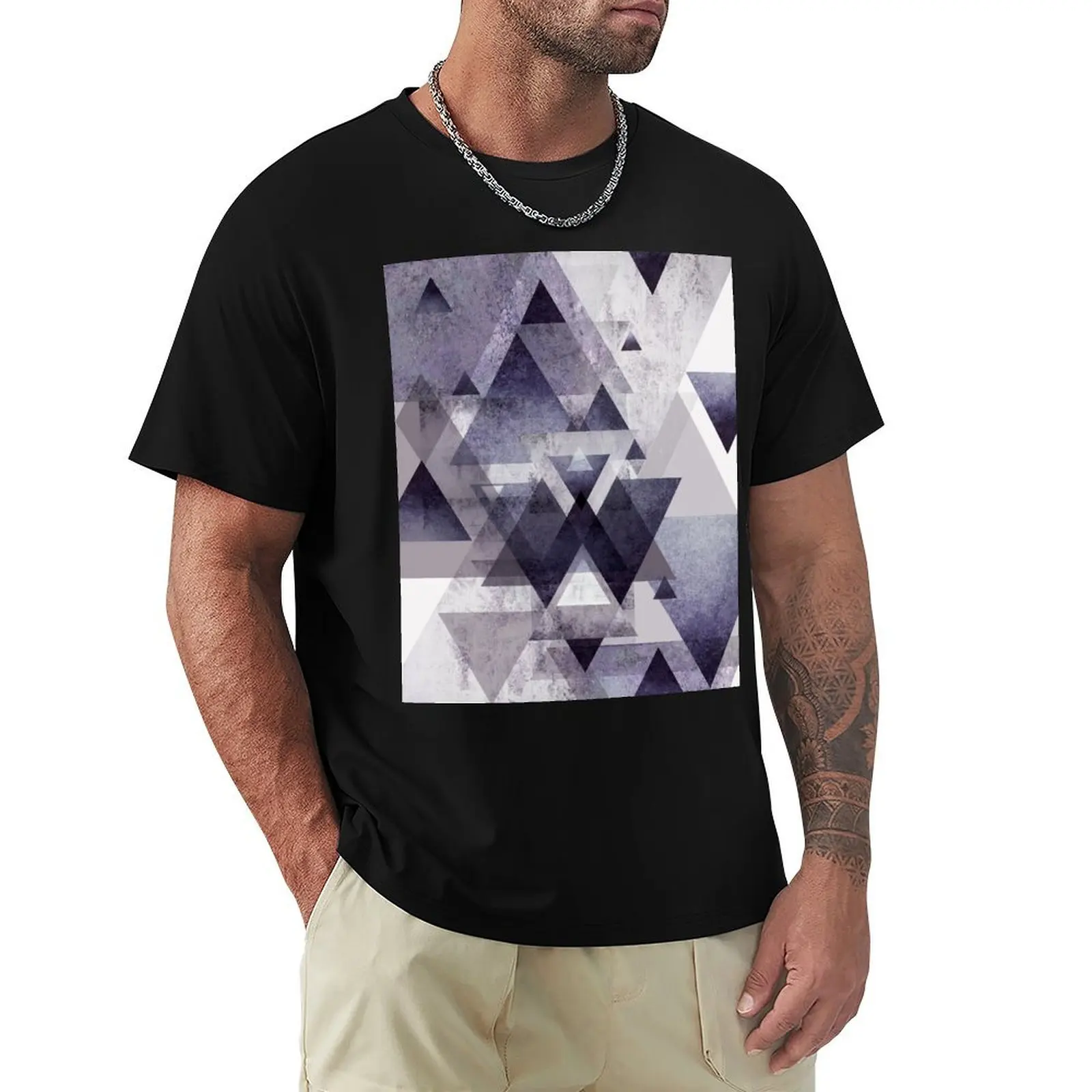 

Purple Geo T-Shirt anime figures street wear funny costumes mens shirts graphic tee