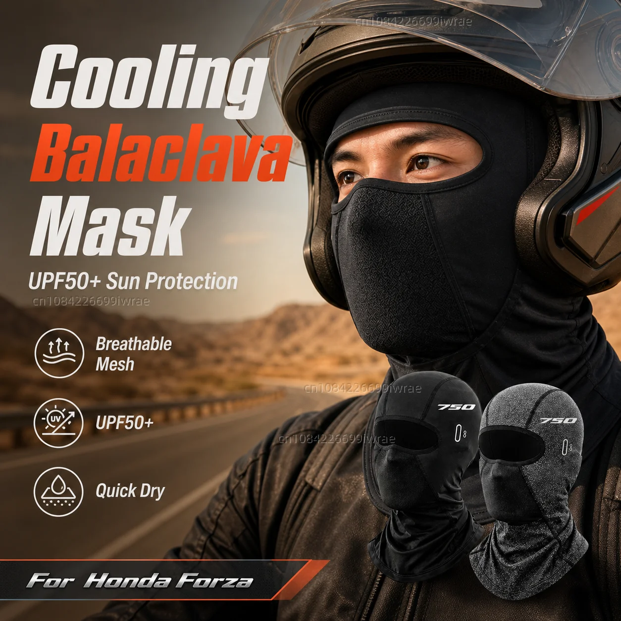 Cooling Motorcycle Balaclava Mask UPF50+ UV Protection Breathable Face Cover Summer For Honda X-ADV 750 XADV750 Forza 750