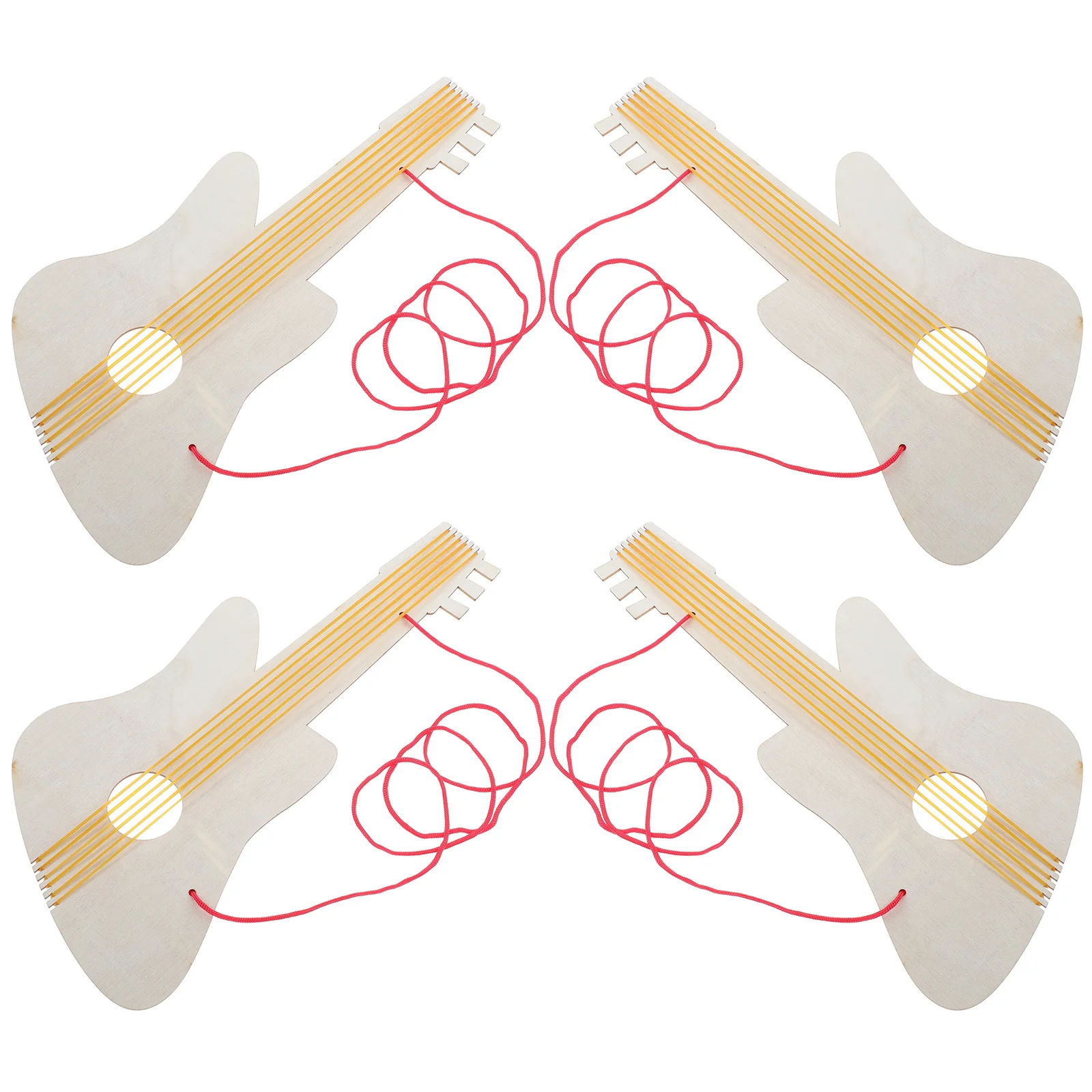 4 set pittura fai da te chitarra in legno asilo chitarra in legno bianco strumento musicale artigianale progetto d'arte fatto a mano per bambini