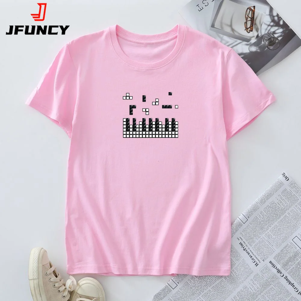 100% Cotton Women Tees Summer Oversized T-shirt Woman Clothes Short Sleeve Tops Fashion Graphic T Shirts Female Tshirt