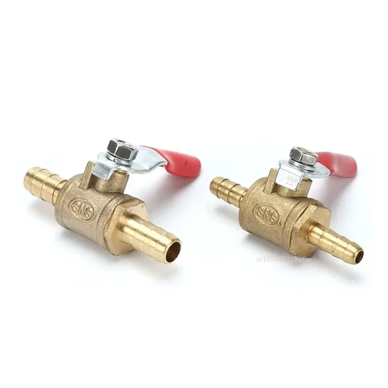 

Пневматический соединитель 6 мм-12 мм, ручка переходника для шланга, линейная латунь, вода, масло, воздух, газ, топливопровод, запорный шаровой клапан, фитинги для труб