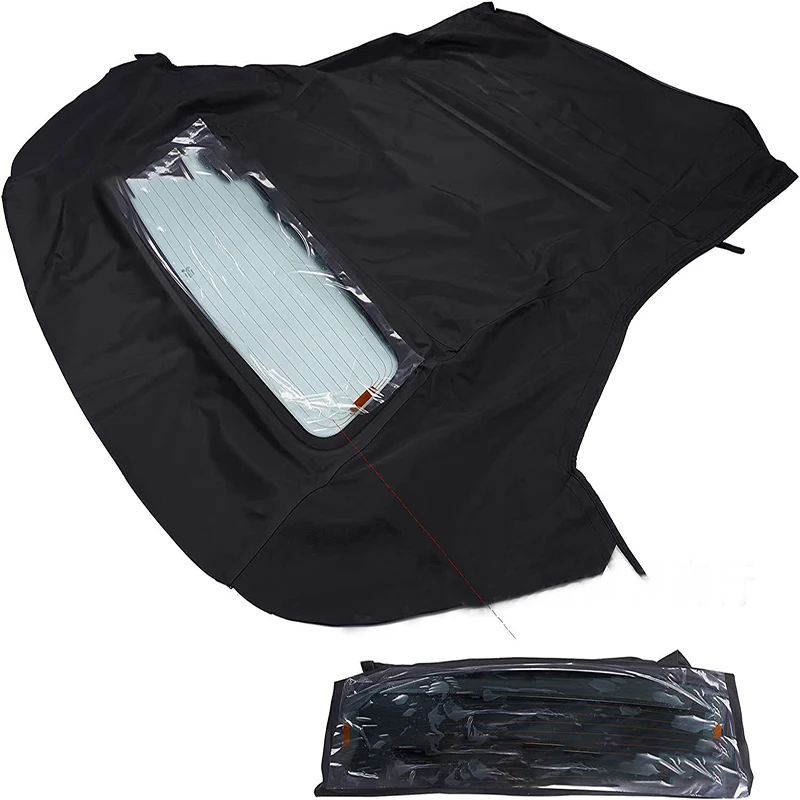 Top macio e janela de vidro Sailcloth para Ford Mustang, preto 10-11-MUS-023 conversível, 2005-2014, 00422-94