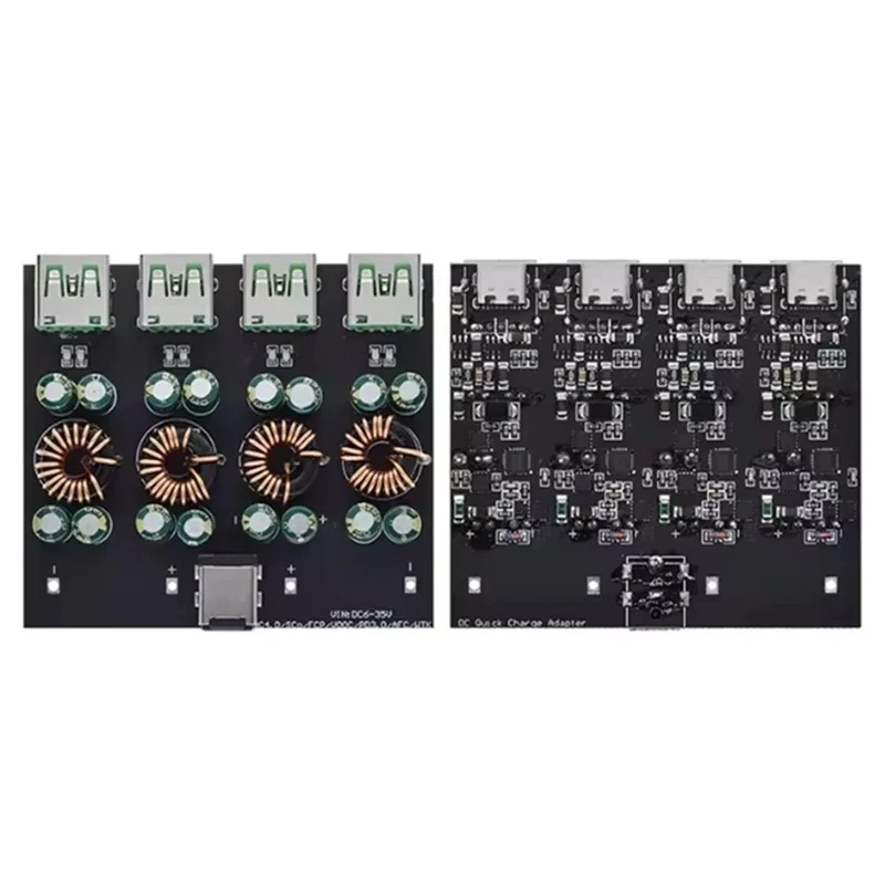 DT98 SW3518 SCLS QC4.0 QC3.0 4 Way USB Type-C Mobile Phone Quick Charge Adapter 6-35V Step-Down Boost Module